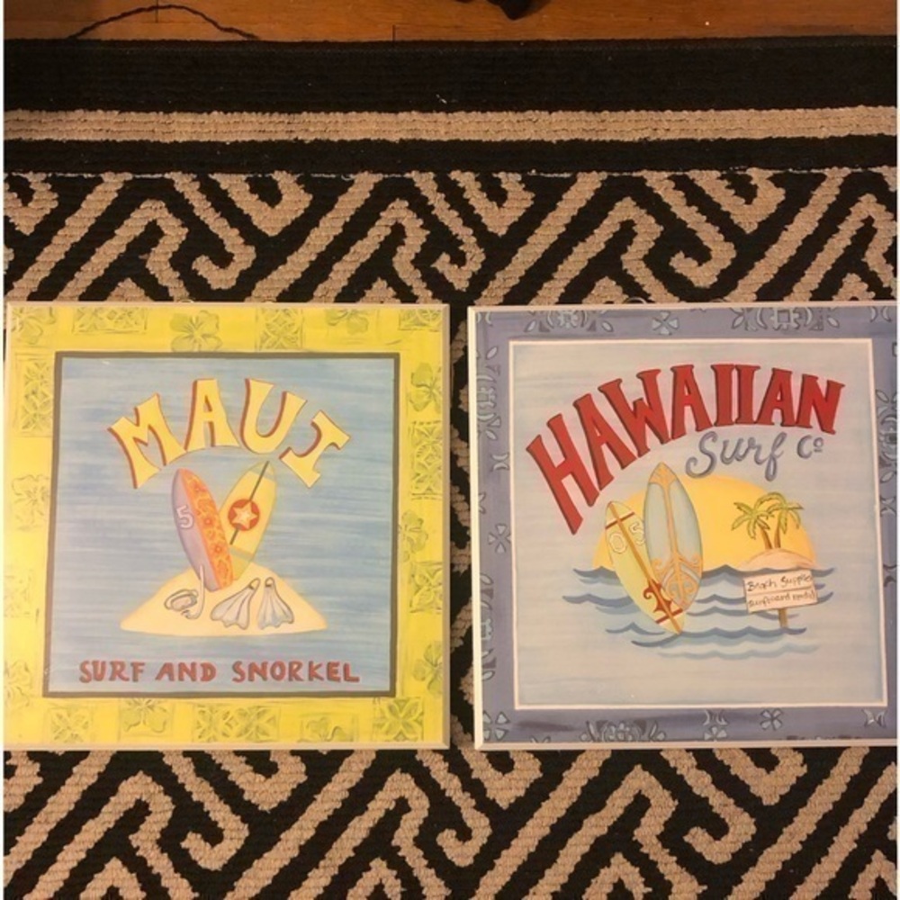 Hawaiian Kid"s Surf Theme Wall Art